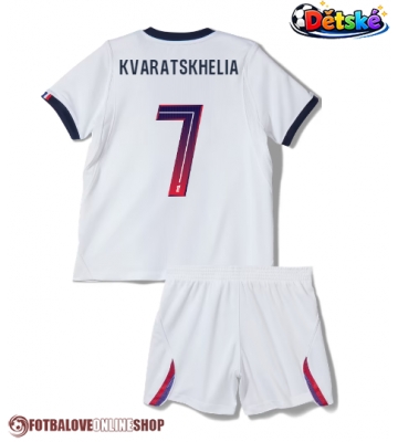 Paris Saint-Germain Khvicha Kvaratskhelia #7 Venkovní dres komplet pro Děti 2026-27 Krátkým Rukávem (+ Krátké kalhoty)
