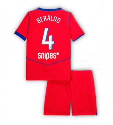 Paris Saint-Germain Lucas Beraldo #4 Alternativní dres komplet pro Děti 2025-26 Krátkým Rukávem (+ Krátké kalhoty)
