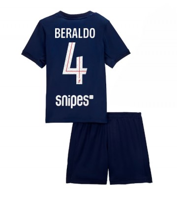 Paris Saint-Germain Lucas Beraldo #4 Domácí dres komplet pro Děti 2025-26 Krátkým Rukávem (+ Krátké kalhoty)