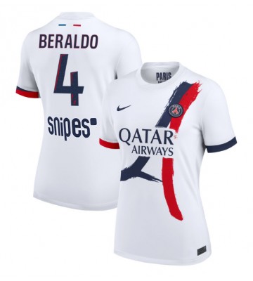 Paris Saint-Germain Lucas Beraldo #4 Venkovní Dres pro Dámy 2025-26 Krátkým Rukávem