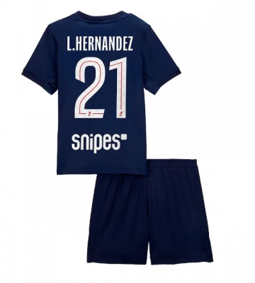 Paris Saint-Germain Lucas Hernandez #21 Domácí dres komplet pro Děti 2025-26 Krátkým Rukávem (+ Krátké kalhoty)