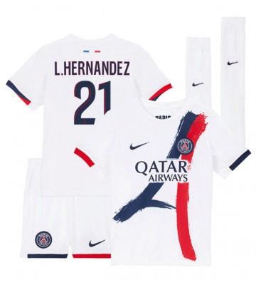 Paris Saint-Germain Lucas Hernandez #21 Venkovní dres komplet pro Děti 2025-26 Krátkým Rukávem (+ Krátké kalhoty)
