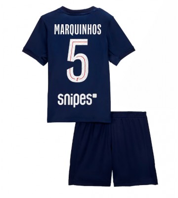 Paris Saint-Germain Marquinhos #5 Domácí dres komplet pro Děti 2025-26 Krátkým Rukávem (+ Krátké kalhoty)