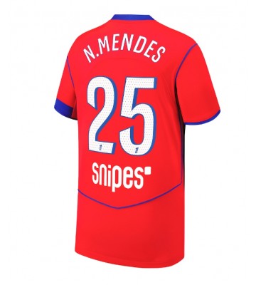 Paris Saint-Germain Nuno Mendes #25 Alternativní Dres 2025-26 Krátkým Rukávem