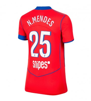 Paris Saint-Germain Nuno Mendes #25 Alternativní Dres pro Dámy 2025-26 Krátkým Rukávem