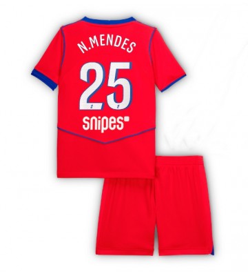Paris Saint-Germain Nuno Mendes #25 Alternativní dres komplet pro Děti 2025-26 Krátkým Rukávem (+ Krátké kalhoty)