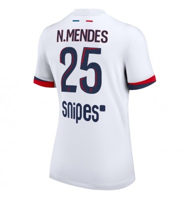 Paris Saint-Germain Nuno Mendes #25 Venkovní Dres pro Dámy 2025-26 Krátkým Rukávem