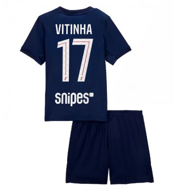 Paris Saint-Germain Vitinha #17 Domácí dres komplet pro Děti 2025-26 Krátkým Rukávem (+ Krátké kalhoty)