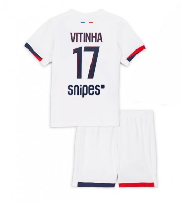 Paris Saint-Germain Vitinha #17 Venkovní dres komplet pro Děti 2025-26 Krátkým Rukávem (+ Krátké kalhoty)
