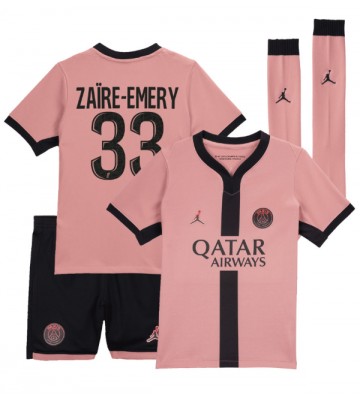 Paris Saint-Germain Warren Zaire-Emery #33 Alternativní dres komplet pro Děti 2024-25 Krátkým Rukávem (+ Krátké kalhoty)
