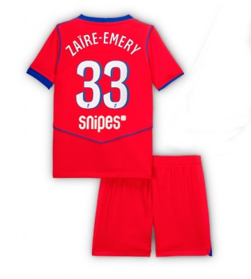 Paris Saint-Germain Warren Zaire-Emery #33 Alternativní dres komplet pro Děti 2025-26 Krátkým Rukávem (+ Krátké kalhoty)