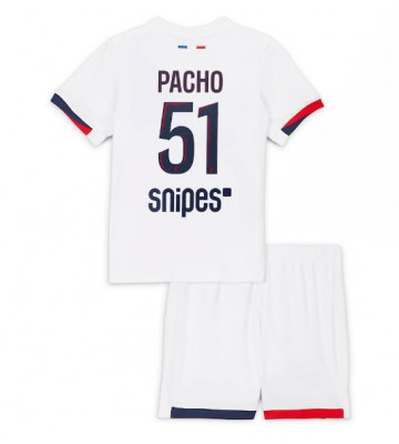 Paris Saint-Germain Willian Pacho #51 Venkovní dres komplet pro Děti 2025-26 Krátkým Rukávem (+ Krátké kalhoty)