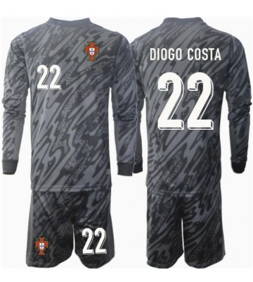 Portugalsko Diogo Costa #22 Brankář Venkovní dres komplet pro Děti ME 2024 Dlouhým Rukávem (+ Krátké kalhoty)