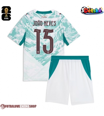 Portugalsko Joao Neves #15 Venkovní dres komplet pro Děti MS 2026 Krátkým Rukávem (+ Krátké kalhoty)
