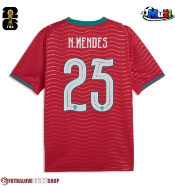 Portugalsko Nuno Mendes #25 Domácí Dres MS 2026 Krátkým Rukávem