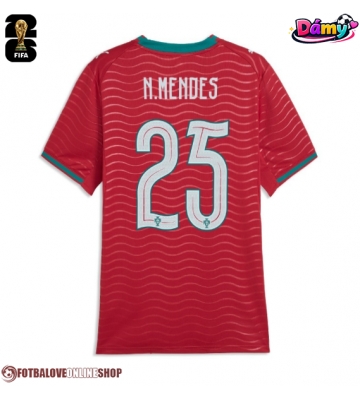 Portugalsko Nuno Mendes #25 Domácí Dres pro Dámy MS 2026 Krátkým Rukávem