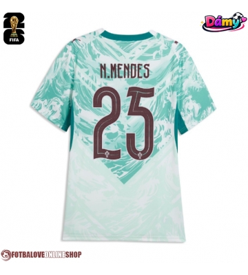 Portugalsko Nuno Mendes #25 Venkovní Dres pro Dámy MS 2026 Krátkým Rukávem