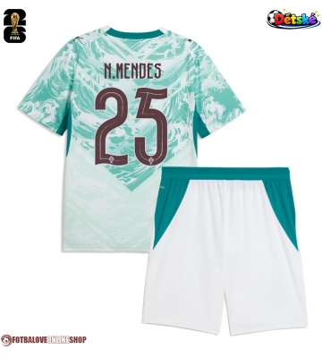 Portugalsko Nuno Mendes #25 Venkovní dres komplet pro Děti MS 2026 Krátkým Rukávem (+ Krátké kalhoty)