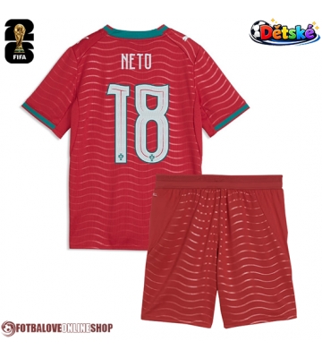 Portugalsko Pedro Neto #18 Domácí dres komplet pro Děti MS 2026 Krátkým Rukávem (+ Krátké kalhoty)