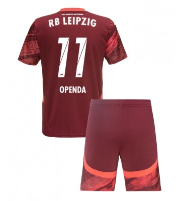 RB Leipzig Lois Openda #11 Venkovní dres komplet pro Děti 2024-25 Krátkým Rukávem (+ Krátké kalhoty)