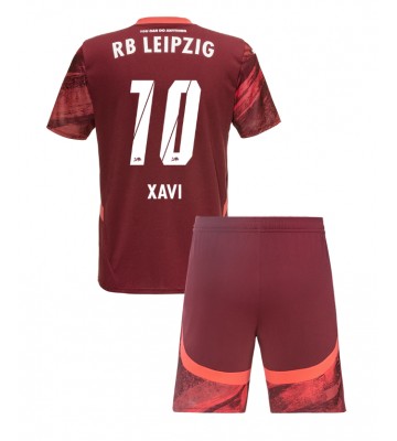 RB Leipzig Xavi Simons #10 Venkovní dres komplet pro Děti 2024-25 Krátkým Rukávem (+ Krátké kalhoty)