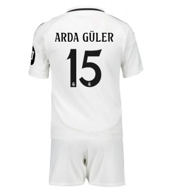 Real Madrid Arda Guler #15 Domácí dres komplet pro Děti 2024-25 Krátkým Rukávem (+ Krátké kalhoty)