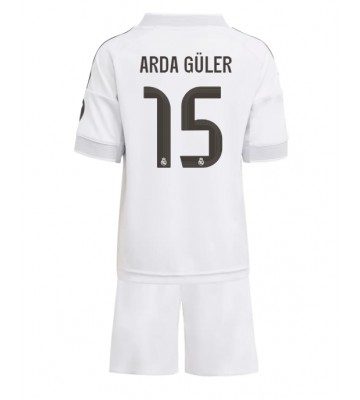 Real Madrid Arda Guler #15 Domácí dres komplet pro Děti 2025-26 Krátkým Rukávem (+ Krátké kalhoty)