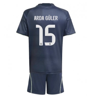 Real Madrid Arda Guler #15 Venkovní dres komplet pro Děti 2025-26 Krátkým Rukávem (+ Krátké kalhoty)