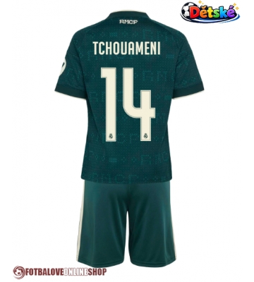 Real Madrid Aurelien Tchouameni #14 Venkovní dres komplet pro Děti 2026-27 Krátkým Rukávem (+ Krátké kalhoty)