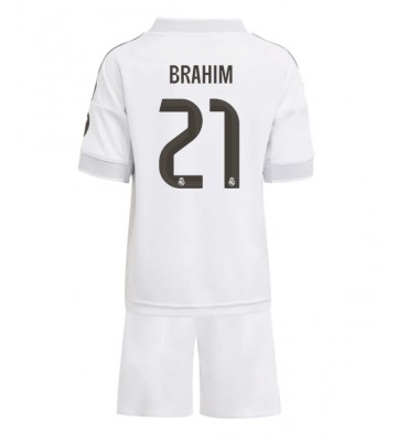 Real Madrid Brahim Diaz #21 Domácí dres komplet pro Děti 2025-26 Krátkým Rukávem (+ Krátké kalhoty)