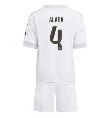 Real Madrid David Alaba #4 Domácí dres komplet pro Děti 2025-26 Krátkým Rukávem (+ Krátké kalhoty)