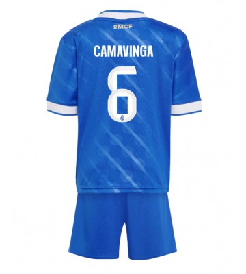 Real Madrid Eduardo Camavinga #6 Alternativní dres komplet pro Děti 2025-26 Krátkým Rukávem (+ Krátké kalhoty)