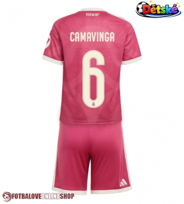 Real Madrid Eduardo Camavinga #6 Alternativní dres komplet pro Děti 2026-27 Krátkým Rukávem (+ Krátké kalhoty)