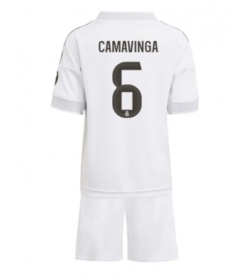 Real Madrid Eduardo Camavinga #6 Domácí dres komplet pro Děti 2025-26 Krátkým Rukávem (+ Krátké kalhoty)