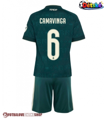 Real Madrid Eduardo Camavinga #6 Venkovní dres komplet pro Děti 2026-27 Krátkým Rukávem (+ Krátké kalhoty)