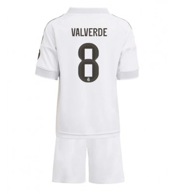 Real Madrid Federico Valverde #8 Domácí dres komplet pro Děti 2025-26 Krátkým Rukávem (+ Krátké kalhoty)