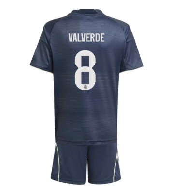 Real Madrid Federico Valverde #8 Venkovní dres komplet pro Děti 2025-26 Krátkým Rukávem (+ Krátké kalhoty)