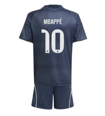 Real Madrid Kylian Mbappe #10 Venkovní dres komplet pro Děti 2025-26 Krátkým Rukávem (+ Krátké kalhoty)