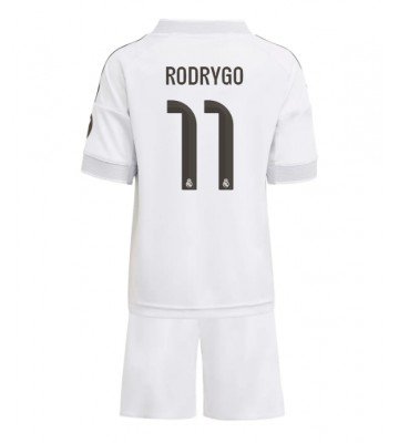 Real Madrid Rodrygo Goes #11 Domácí dres komplet pro Děti 2025-26 Krátkým Rukávem (+ Krátké kalhoty)
