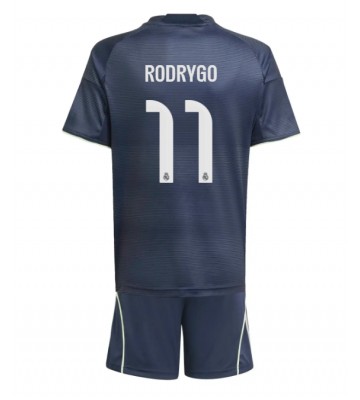 Real Madrid Rodrygo Goes #11 Venkovní dres komplet pro Děti 2025-26 Krátkým Rukávem (+ Krátké kalhoty)
