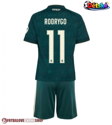 Real Madrid Rodrygo Goes #11 Venkovní dres komplet pro Děti 2026-27 Krátkým Rukávem (+ Krátké kalhoty)