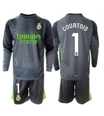 Real Madrid Thibaut Courtois #1 Brankář Alternativní dres komplet pro Děti 2025-26 Dlouhým Rukávem (+ Krátké kalhoty)