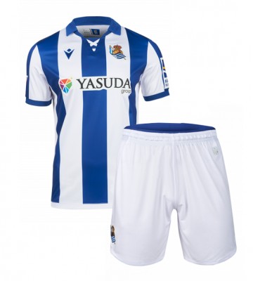 Real Sociedad Domácí dres komplet pro Děti 2024-25 Krátkým Rukávem (+ Krátké kalhoty)