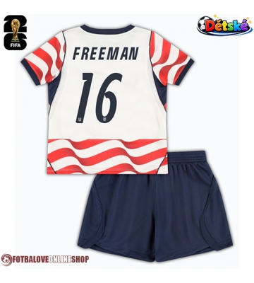 Spojené státy Alex Freeman #16 Domácí dres komplet pro Děti MS 2026 Krátkým Rukávem (+ Krátké kalhoty)