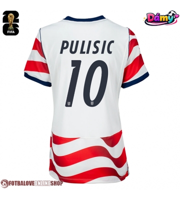 Spojené státy Christian Pulisic #10 Domácí Dres pro Dámy MS 2026 Krátkým Rukávem