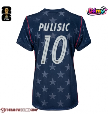 Spojené státy Christian Pulisic #10 Venkovní Dres pro Dámy MS 2026 Krátkým Rukávem