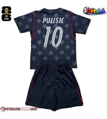 Spojené státy Christian Pulisic #10 Venkovní dres komplet pro Děti MS 2026 Krátkým Rukávem (+ Krátké kalhoty)