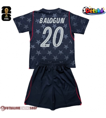 Spojené státy Folarin Balogun #20 Venkovní dres komplet pro Děti MS 2026 Krátkým Rukávem (+ Krátké kalhoty)