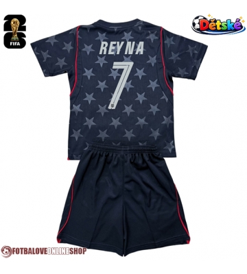 Spojené státy Giovanni Reyna #7 Venkovní dres komplet pro Děti MS 2026 Krátkým Rukávem (+ Krátké kalhoty)