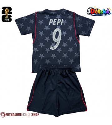 Spojené státy Ricardo Pepi #9 Venkovní dres komplet pro Děti MS 2026 Krátkým Rukávem (+ Krátké kalhoty)